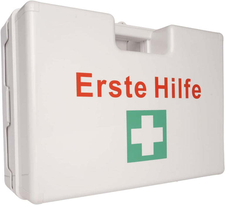 Erste Hilfe Kasten DIN 13169:2021 - LARGE (TYP L) in Weiss - mit Wandhalterung