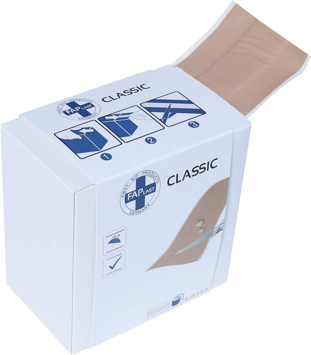 Wundschnellverband - Wundpflaster wasserfest, hypoallergen 6 cm x 5 m
