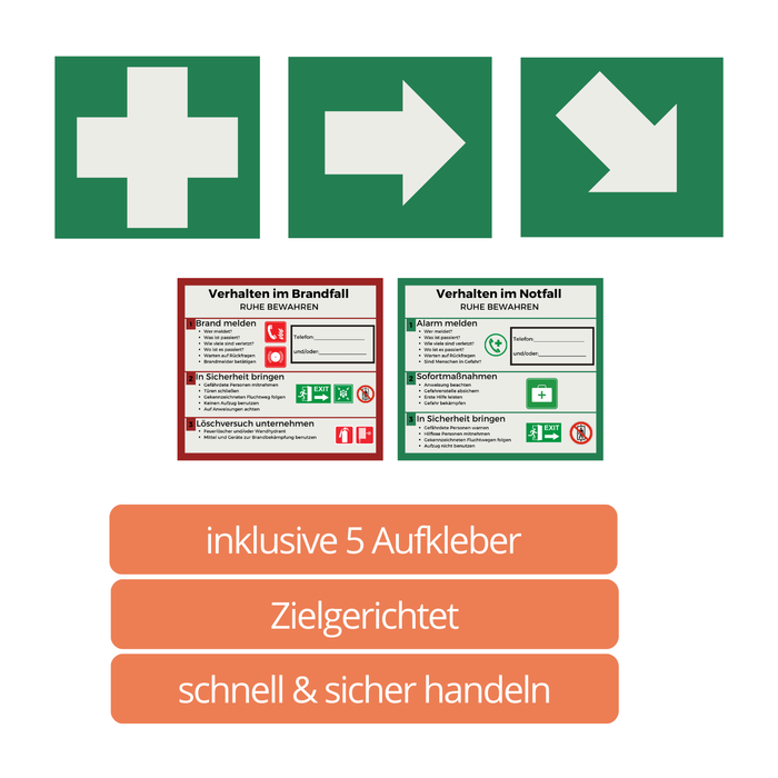 Hinweisschild Erste Hilfe (S) Folie,selbstklebend, Rettungszeichen nach ISO 7010 - 100 x 100mm