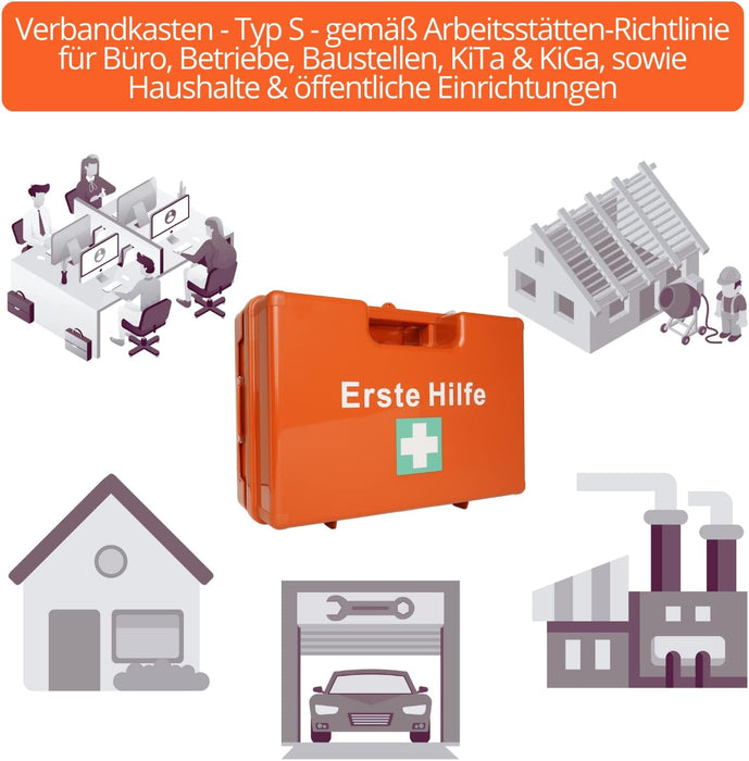 Restposten Erste Hilfe Kasten DIN 13157:2021 - MEDIUM - mit Wandhalterung